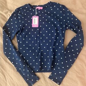 Edikted Navy and White Polka Dot matching set